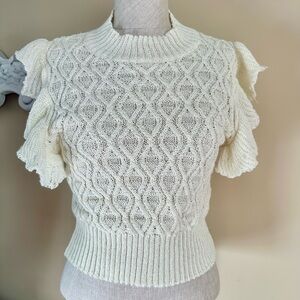 Elegant Cream Cable Knit Sweater